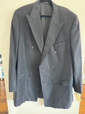 Hugo Boss Men's Grey Checkered Two-Piece Suit 46L